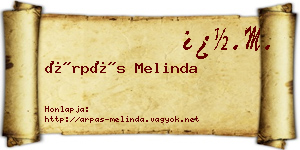 Árpás Melinda névjegykártya